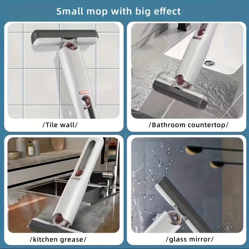 Self-Squeeze Mini Mop: Wet/Dry Counter, Glass & Car Cleaning